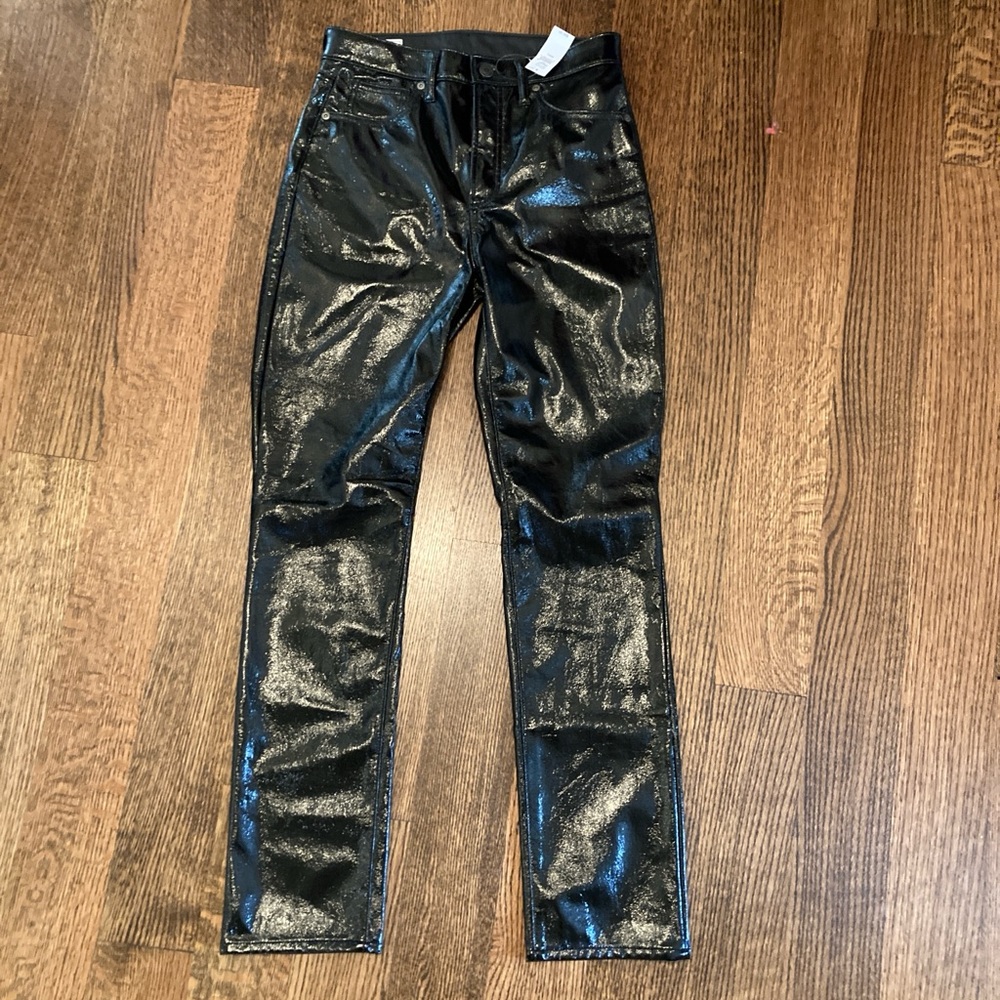 Gap patent leather vintage slim high rise pants in size 27/4L